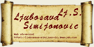 Ljubosava Simijonović vizit kartica